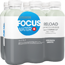 FocusWater reload Lemon+Lime Pet 6-Pack 50cl