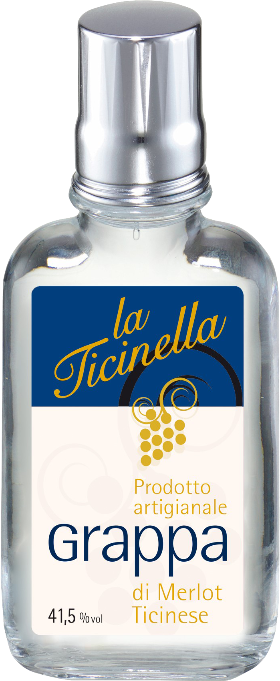 Grappa La Ticinella Nostrana 41.5% Taschenflacon 12x10cl